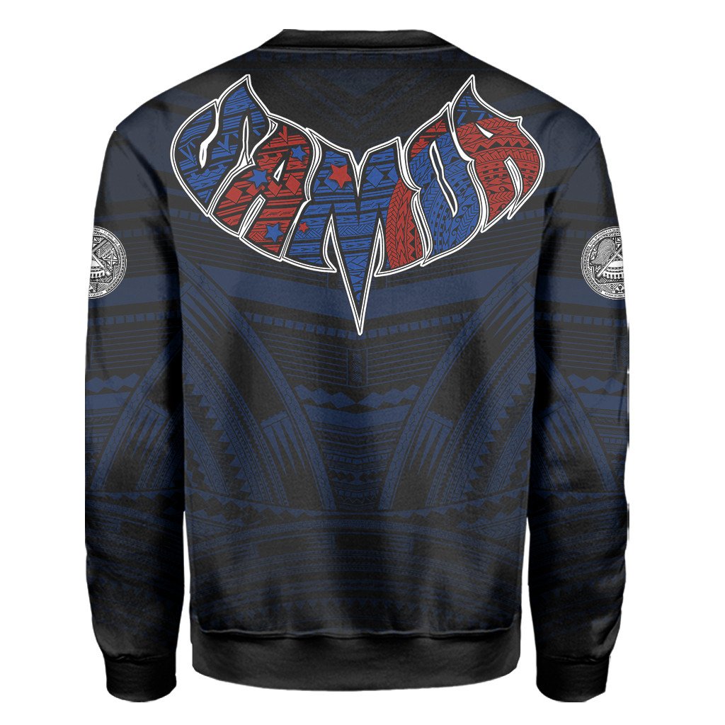 Polynesian Sweatshirt American Samoa Forever Sweatshirt LT10 - Wonder Print Shop