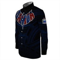 Polynesian Shirt Samoa Forever Long Sleeve Button Shirt LT10 - Wonder Print Shop