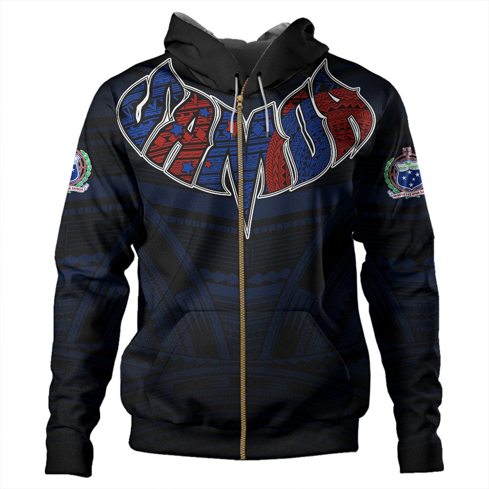 Polynesian Hoodie Samoa Forever Zip Hoodie LT10 - Wonder Print Shop