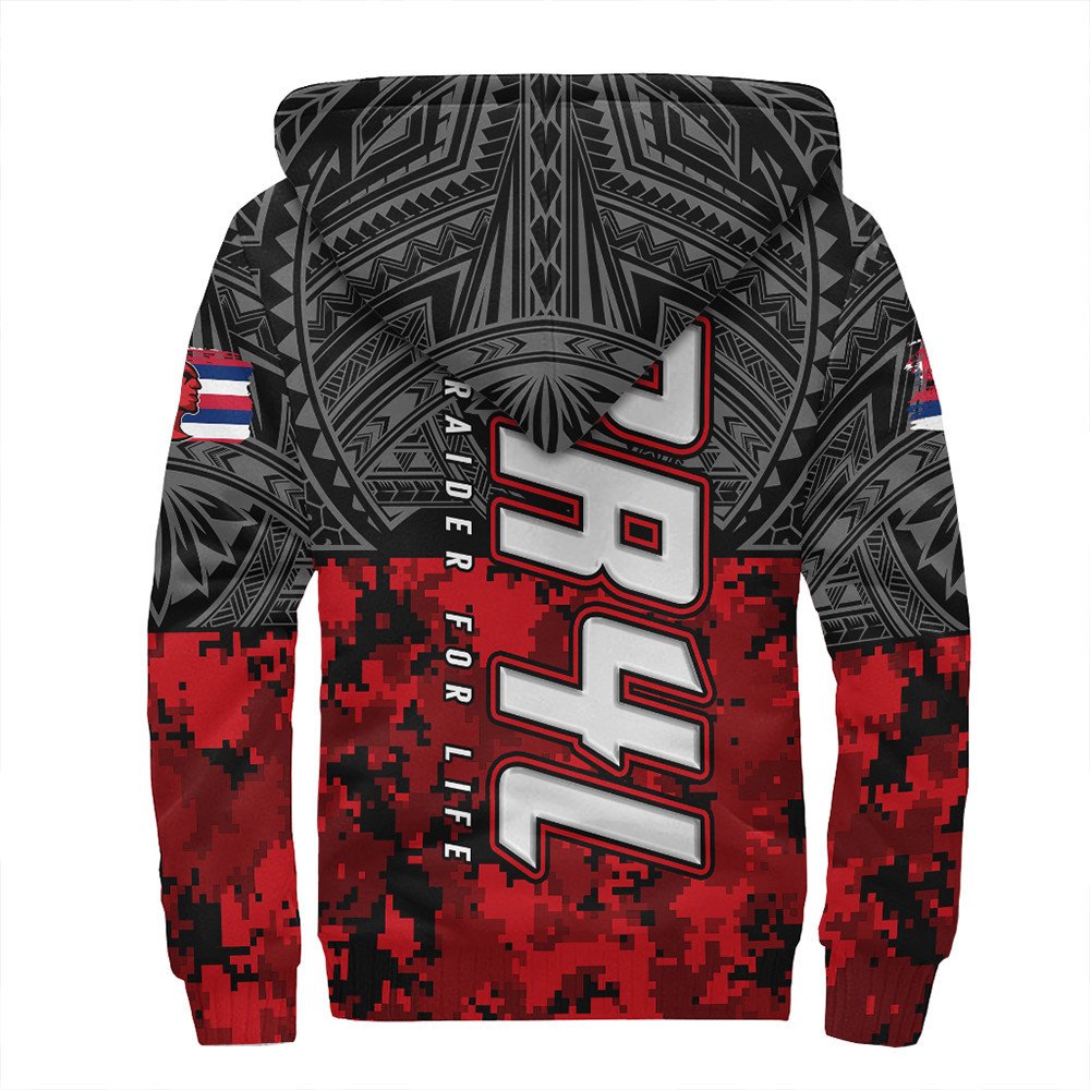 Polynesian Hoodie Red Raider For Life Sherpa Hoodie LT10 - Wonder Print Shop