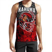 Black/red tank top with Kahuku text and rooster mascot front graphic