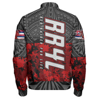 Polynesian Jacket Red Raider For Life Sleeve Zip Bomber Jacket LT10 - Wonder Print Shop