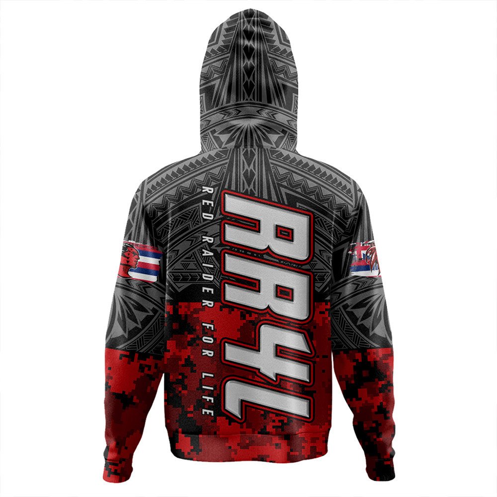 Polynesian Hoodie Red Raider For Life Hoodie LT10 - Wonder Print Shop