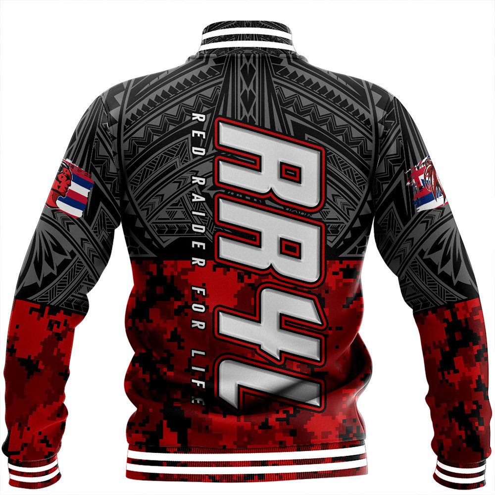 Polynesian Jacket Red Raider For Life Baseball Jacket LT10 - Wonder Print Shop