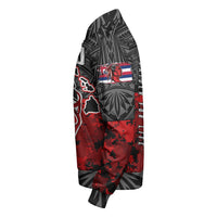 Polynesian Jacket Red Raider For Life Sleeve Zip Bomber Jacket LT10 - Wonder Print Shop