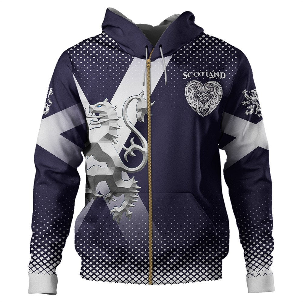 Hoodie Scotland Pride Saltire Lion Zip Hoodie - Wonder Print Shop
