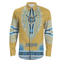 Mu Beta Phi Dashiki Long Sleeve Button Shirt RLT12 - Wonder Print Shop