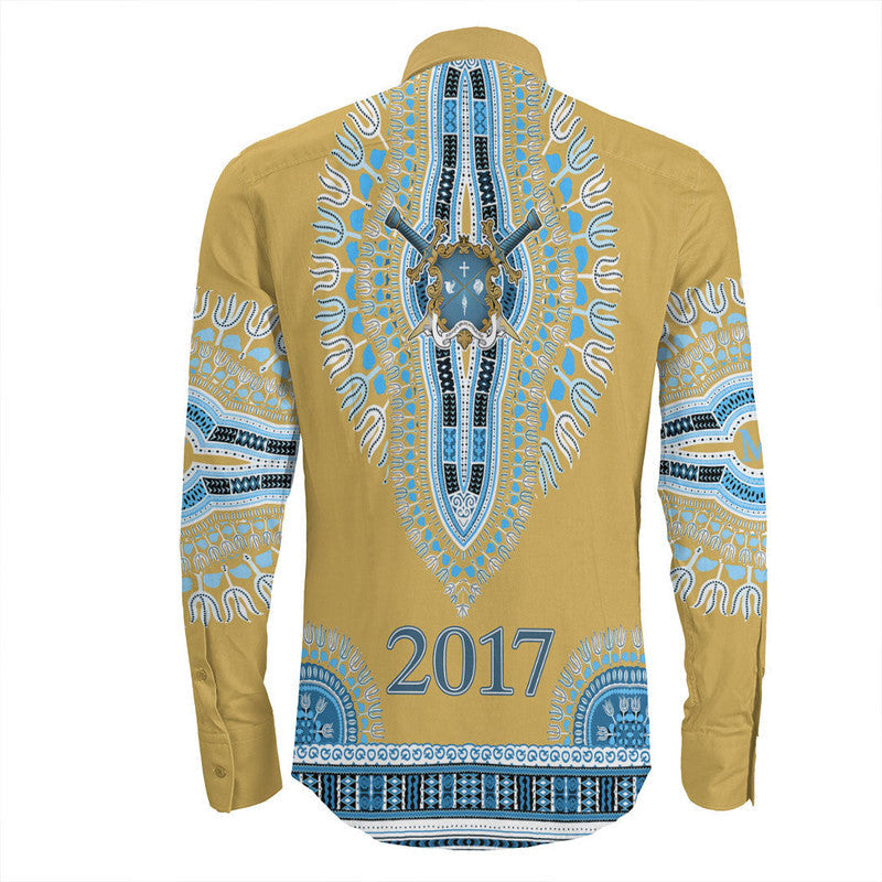 Mu Beta Phi Dashiki Long Sleeve Button Shirt RLT12 - Wonder Print Shop