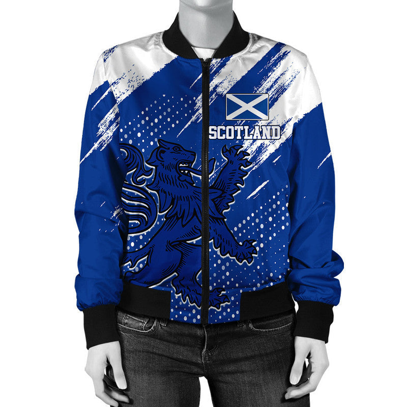 (Custom Text) Scotland Lion Grunge Bomber Jacket RLT12 - Wonder Print Shop