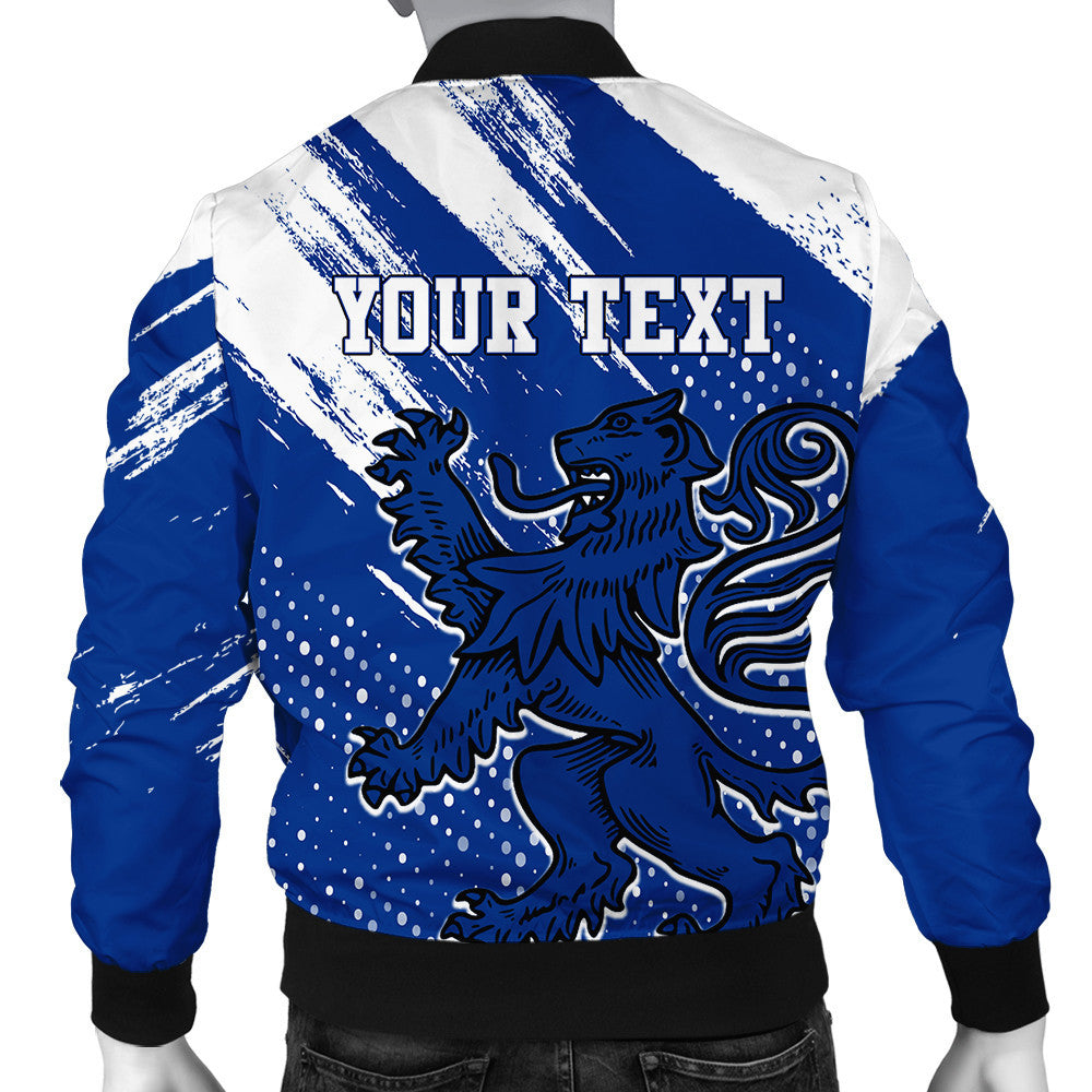 (Custom Text) Scotland Lion Grunge Bomber Jacket RLT12 - Wonder Print Shop