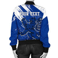 (Custom Text) Scotland Lion Grunge Bomber Jacket RLT12 - Wonder Print Shop