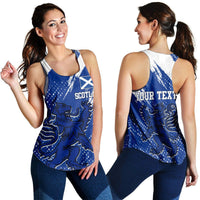 (Custom Text) Scotland Lion Grunge Racerback Tank RLT12 - Wonder Print Shop