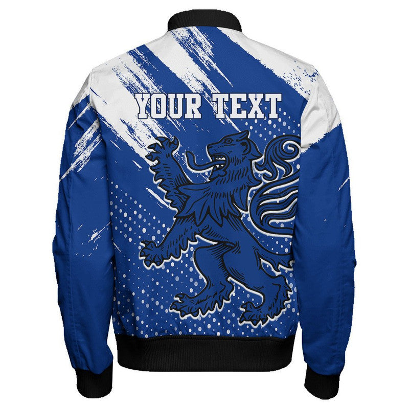 (Custom Text) Scotland Lion Grunge Sleeve Zip Bomber RLT12 - Wonder Print Shop