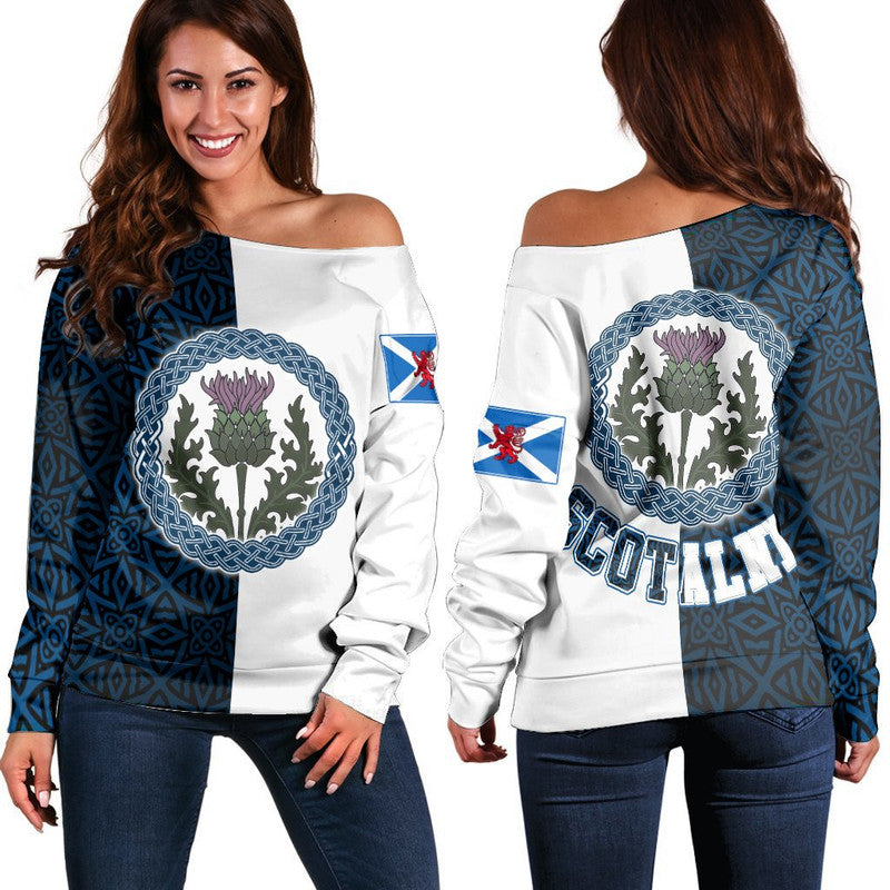 Scotland Half Thistle Celtic Women Off Shoulder RLT12 - Wonder Print Shop