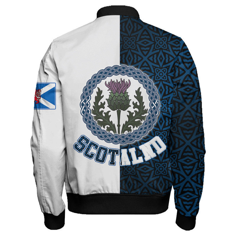 Scotland Half Thistle Celtic Sleeve Zip Bomber Jacket RLT12 - Wonder Print Shop
