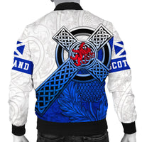 Scotland Pattern Thistle Sleeve Zip Bomber Jacket RLT12 - Wonder Print Shop