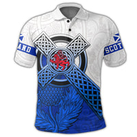 Scotland Pattern Thistle Polo Shirt RLT12 - Wonder Print Shop
