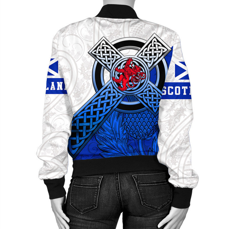 Scotland Pattern Thistle Sleeve Zip Bomber Jacket RLT12 - Wonder Print Shop