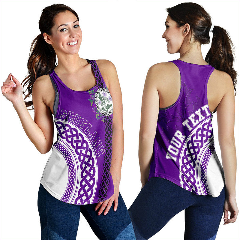 (Custom Text) Scotland Purple Thistle Racerback Tank RLT12 - Wonder Print Shop