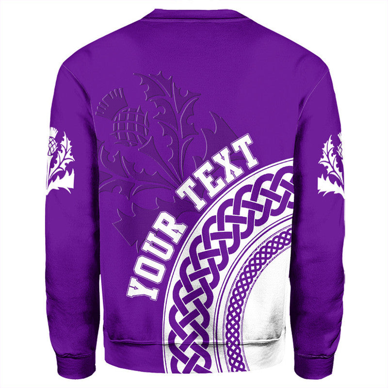 (Custom Text) Scotland Purple Thistle Sweatshirt RLT12 - Wonder Print Shop