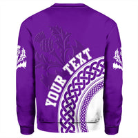 (Custom Text) Scotland Purple Thistle Sweatshirt RLT12 - Wonder Print Shop