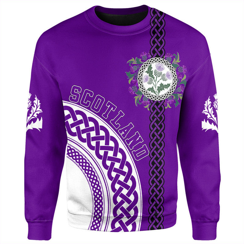 (Custom Text) Scotland Purple Thistle Sweatshirt RLT12 - Wonder Print Shop