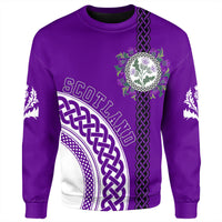 (Custom Text) Scotland Purple Thistle Sweatshirt RLT12 - Wonder Print Shop