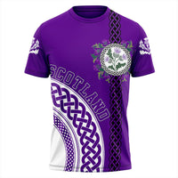 (Custom Text) Scotland Purple Thistle T Shirt RLT12 - Wonder Print Shop