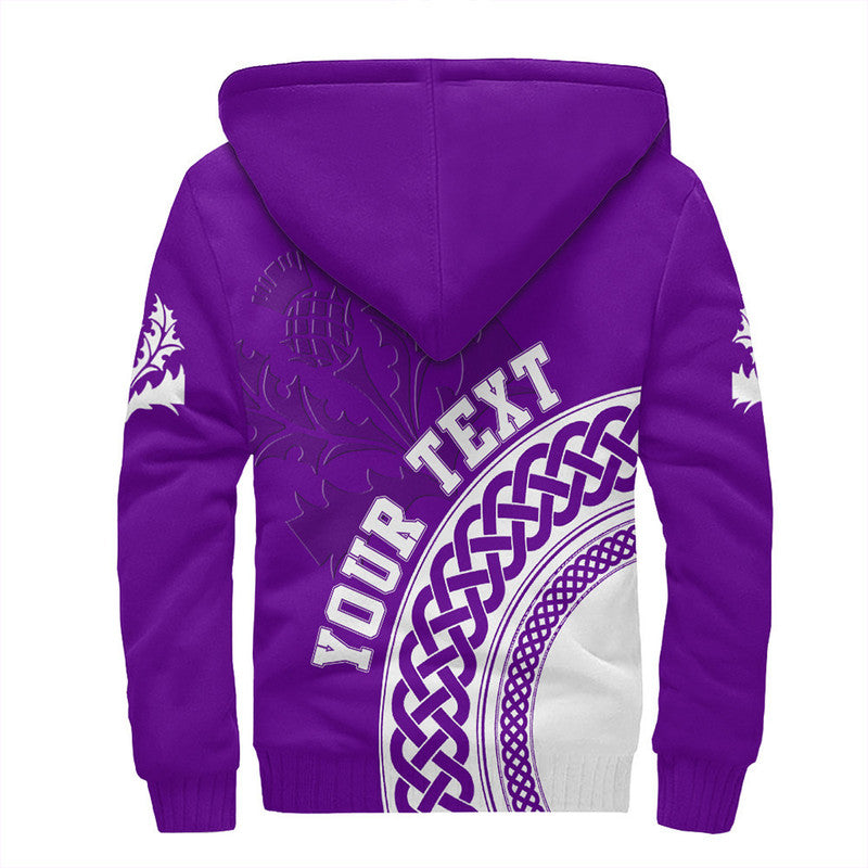(Custom Text) Scotland Purple Thistle Sherpa Hoodie RLT12 - Wonder Print Shop