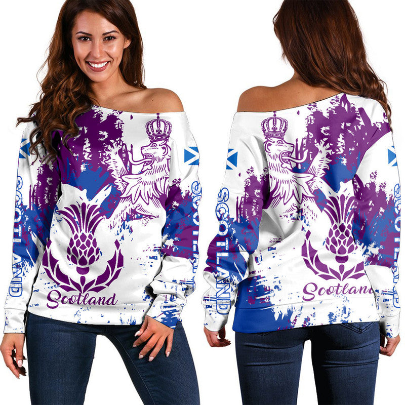Scotland Lion King's Thistle Women Off Shoulder RLT12 - Wonder Print Shop