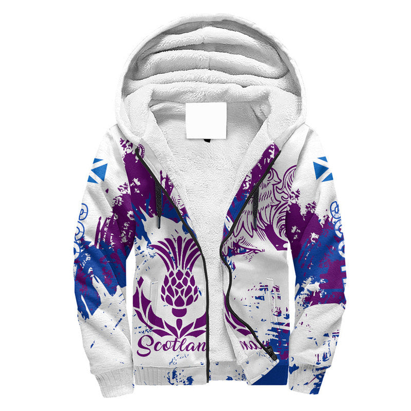 Scotland Lion King's Thistle Sherpa Hoodie RLT12 - Wonder Print Shop
