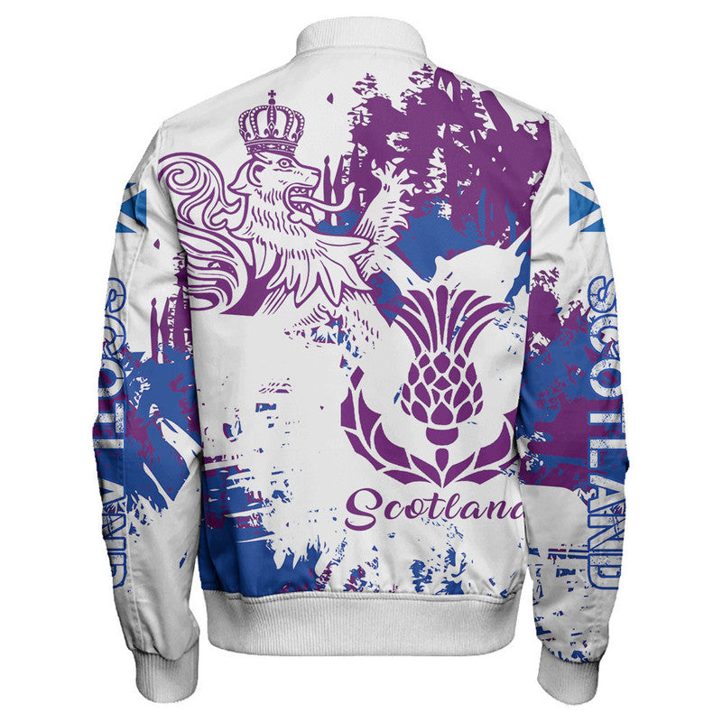 Scotland Lion King's Thistle Sleeve Zip Bomber RLT12 - Wonder Print Shop