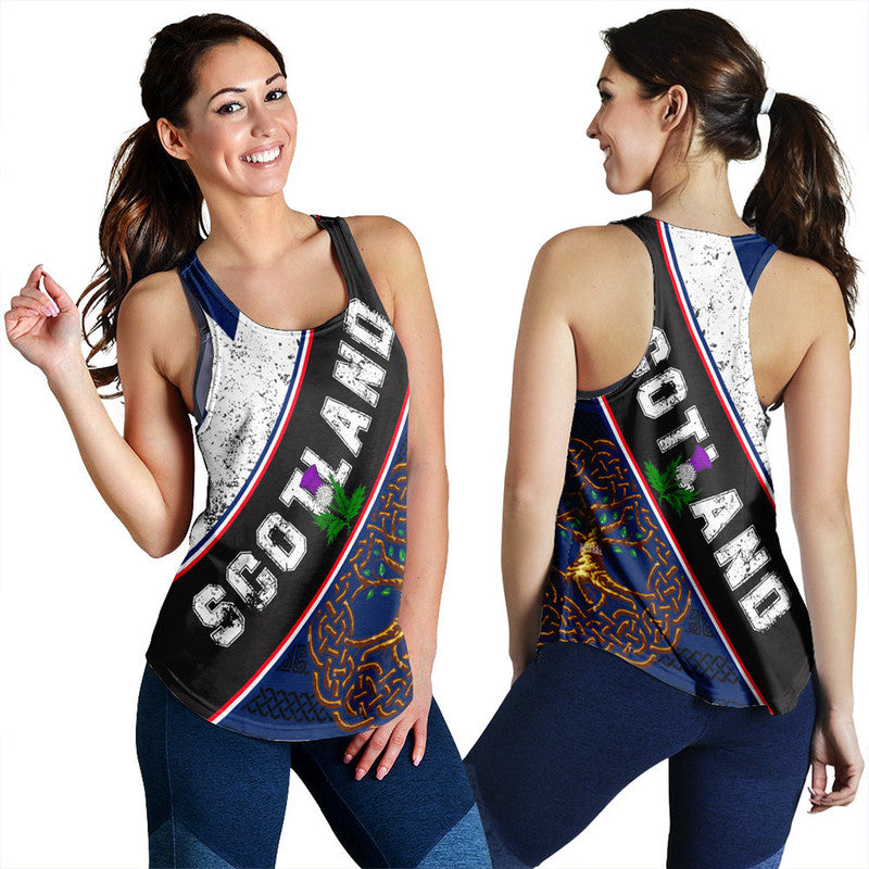 Scotland Pattern Flag Racerback Tank RLT12 - Wonder Print Shop