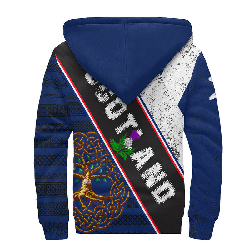 Scotland Pattern Flag Sherpa Hoodie RLT12 - Wonder Print Shop