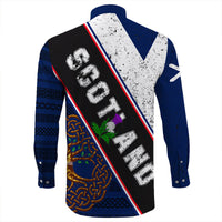 Scotland Pattern Flag Long Sleeve Button Shirt RLT12 - Wonder Print Shop