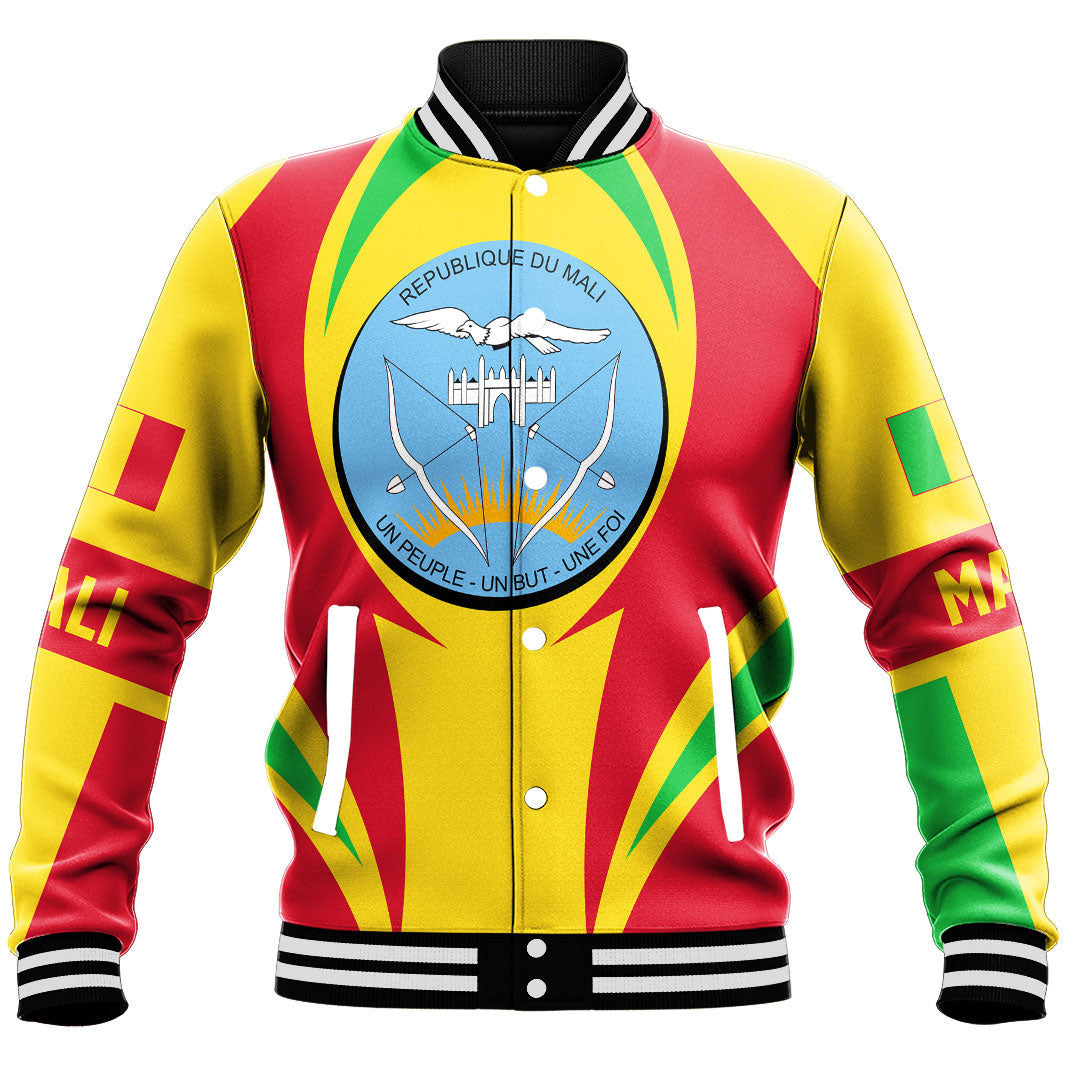 Wonder Print Shop Clothing - Mali Action Flag Baseball Jacket RLT7 - Wonder Print Shop