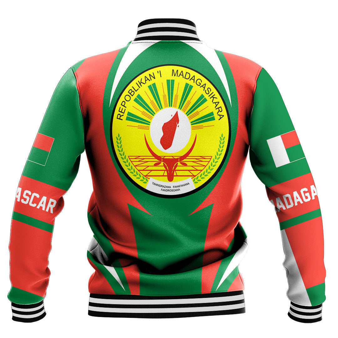 Wonder Print Shop Clothing - Madagascar Action Flag Baseball Jacket RLT7 - Wonder Print Shop