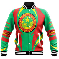 Wonder Print Shop Clothing - Mauritania Action Flag Baseball Jacket RLT7 - Wonder Print Shop
