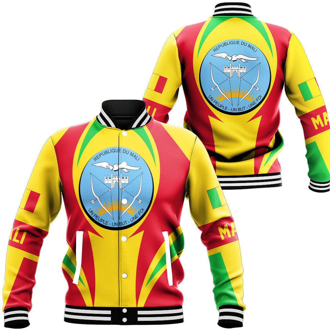 Wonder Print Shop Clothing - Mali Action Flag Baseball Jacket RLT7 - Wonder Print Shop