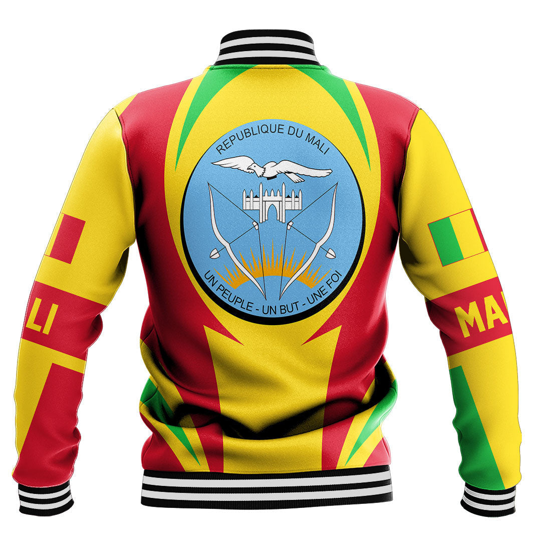 Wonder Print Shop Clothing - Mali Action Flag Baseball Jacket RLT7 - Wonder Print Shop