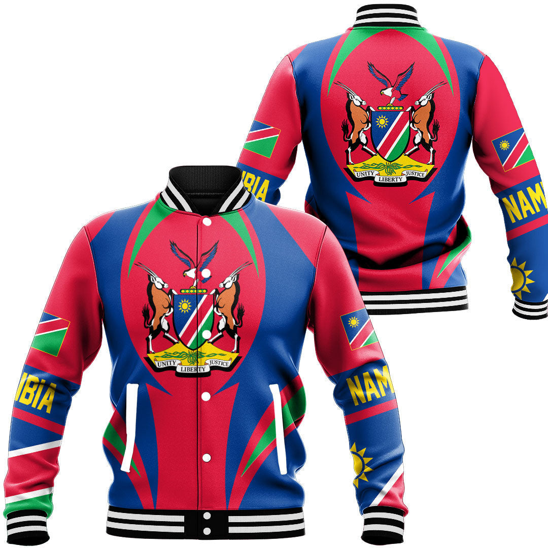 Wonder Print Shop Clothing - Nambia Action Flag Baseball Jacket RLT7 - Wonder Print Shop