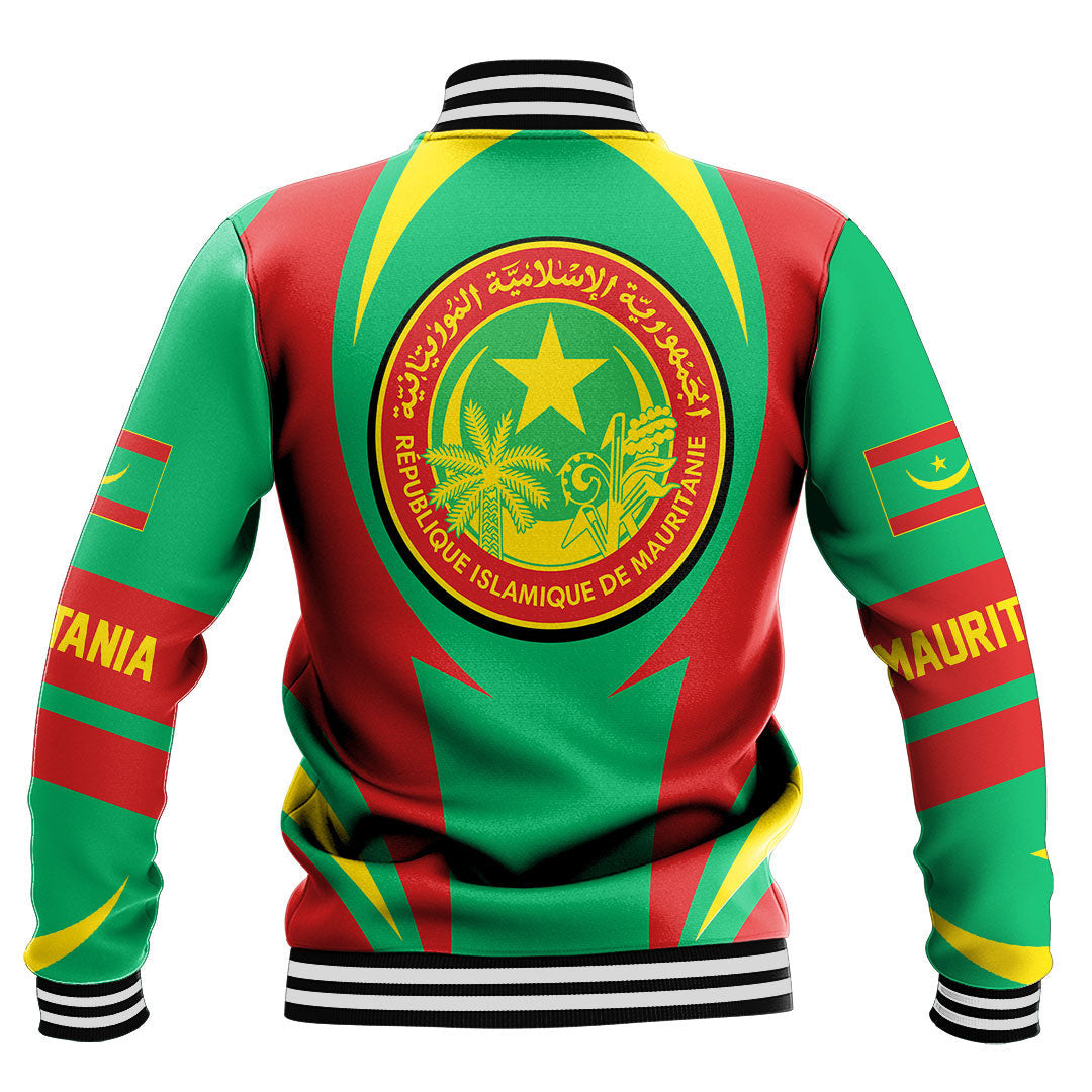 Wonder Print Shop Clothing - Mauritania Action Flag Baseball Jacket RLT7 - Wonder Print Shop