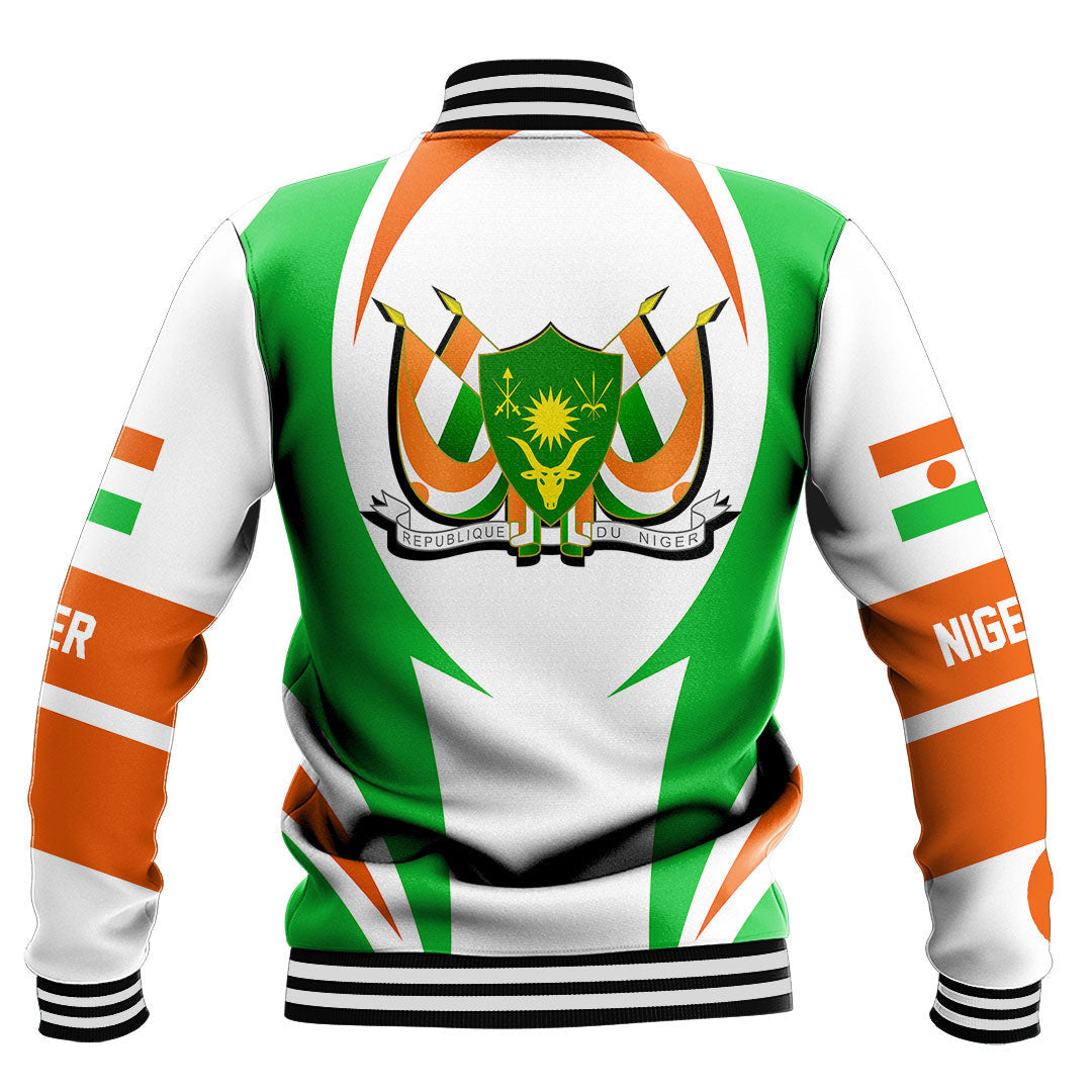 Wonder Print Shop Clothing - Niger Action Flag Baseball Jacket RLT7 - Wonder Print Shop