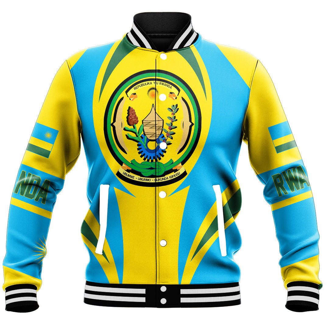 Wonder Print Shop Clothing - Rwanda Action Flag Baseball Jacket RLT7 - Wonder Print Shop