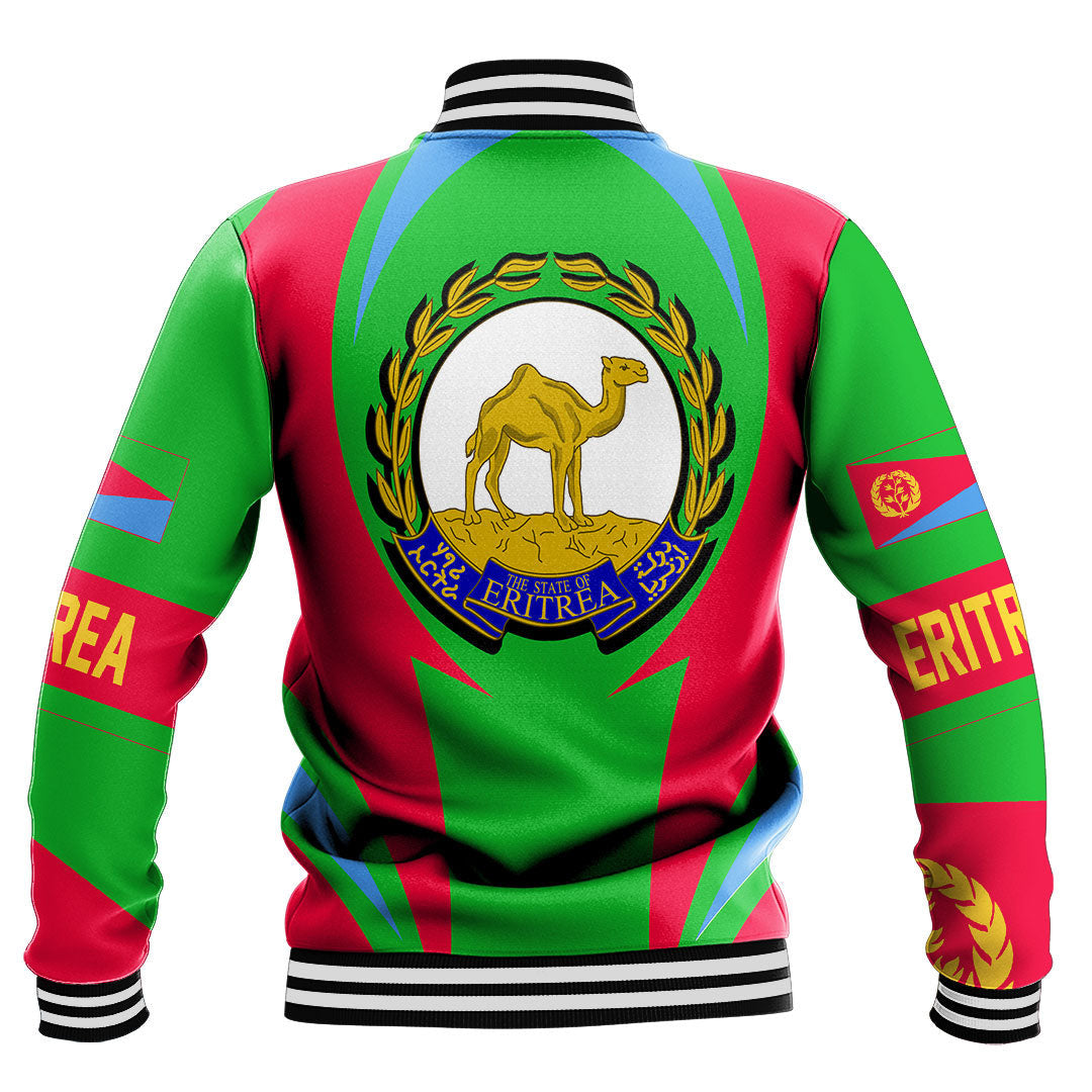Wonder Print Shop Clothing - Eritrea Action Flag Baseball Jacket RLT7 - Wonder Print Shop