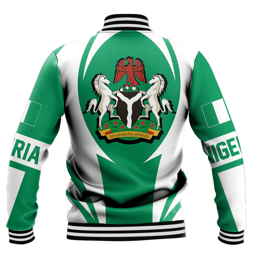 Wonder Print Shop Clothing - Nigeria Action Flag Baseball Jacket RLT7 - Wonder Print Shop