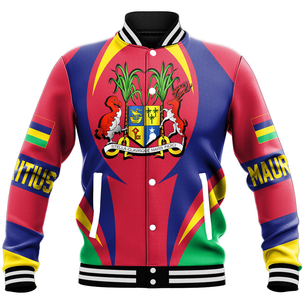 Wonder Print Shop Clothing - Mauritius Action Flag Baseball Jacket RLT7 - Wonder Print Shop