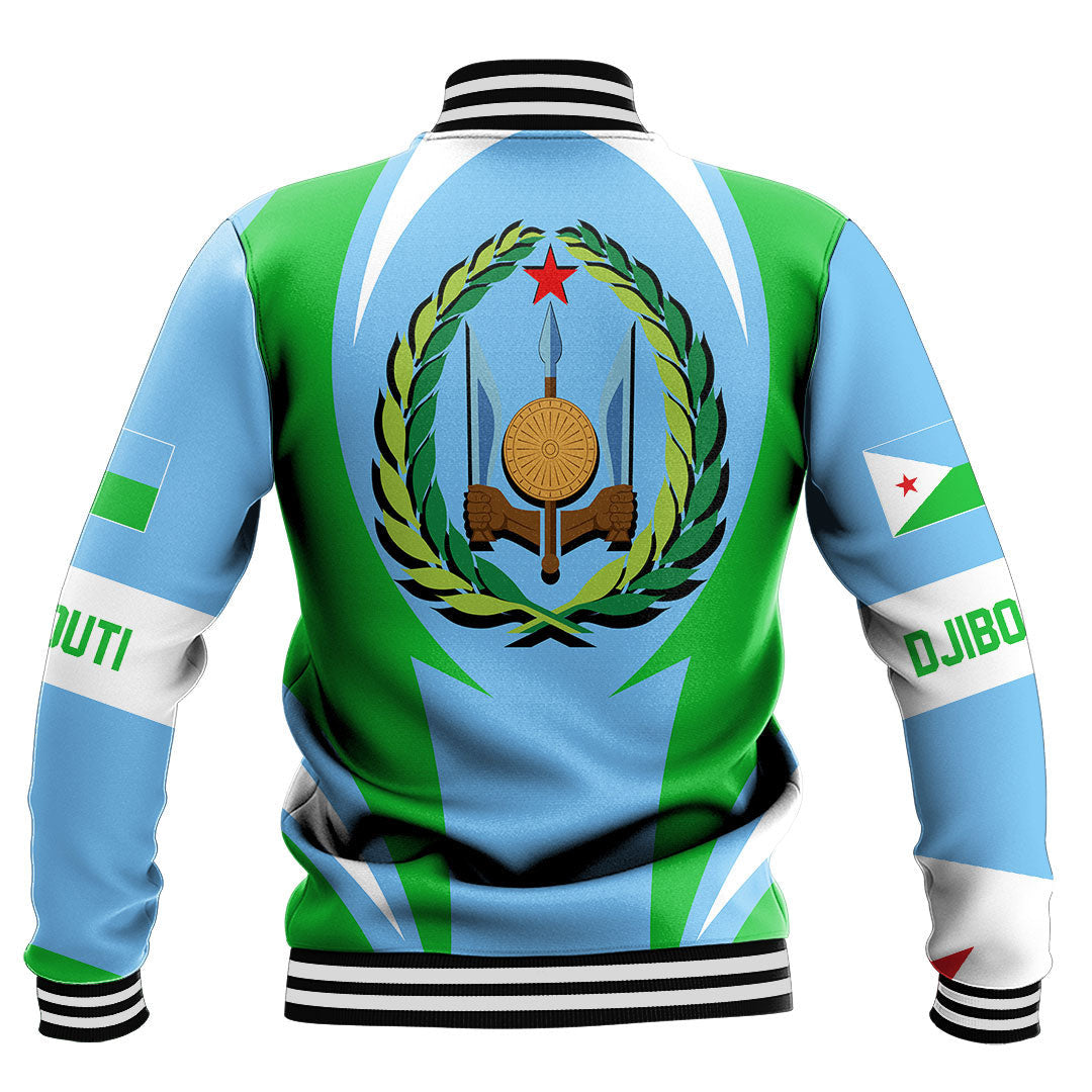 Wonder Print Shop Clothing - Djibouti Action Flag Baseball Jacket RLT7 - Wonder Print Shop