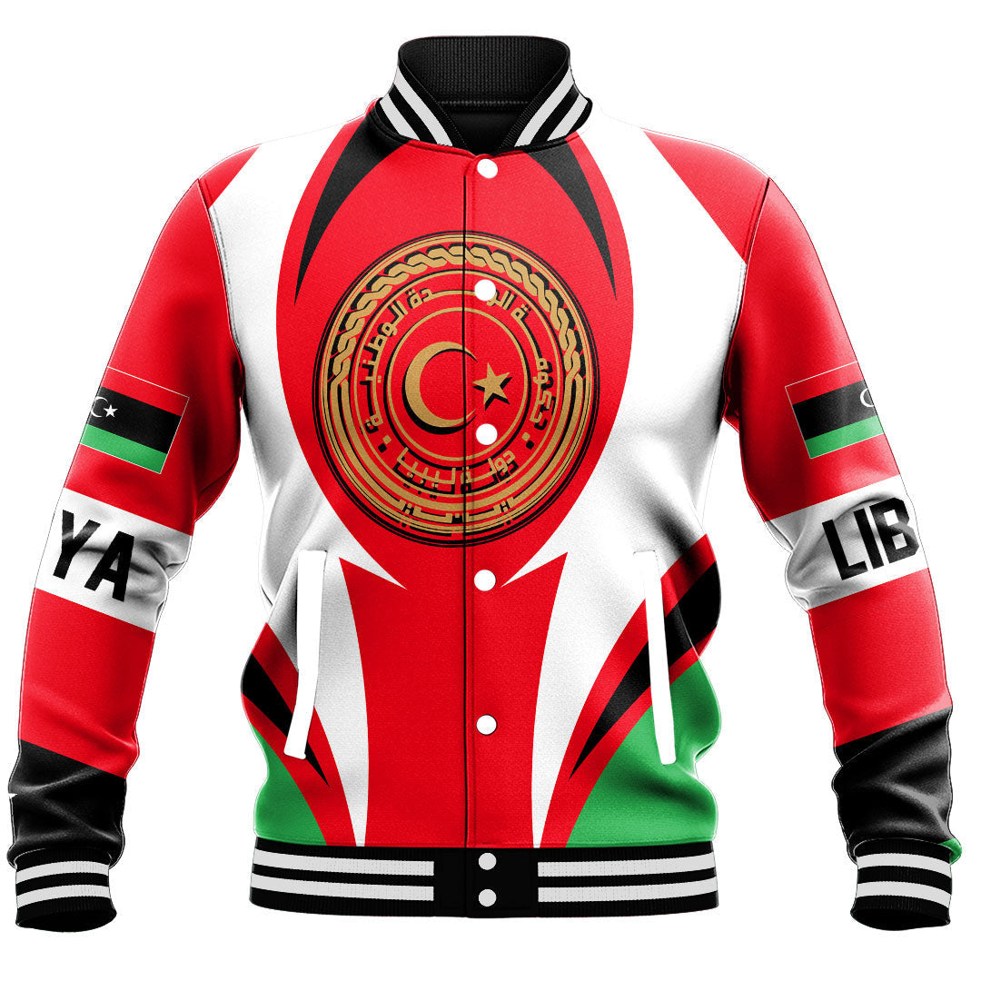 Wonder Print Shop Clothing - Libya Action Flag Baseball Jacket RLT7 - Wonder Print Shop