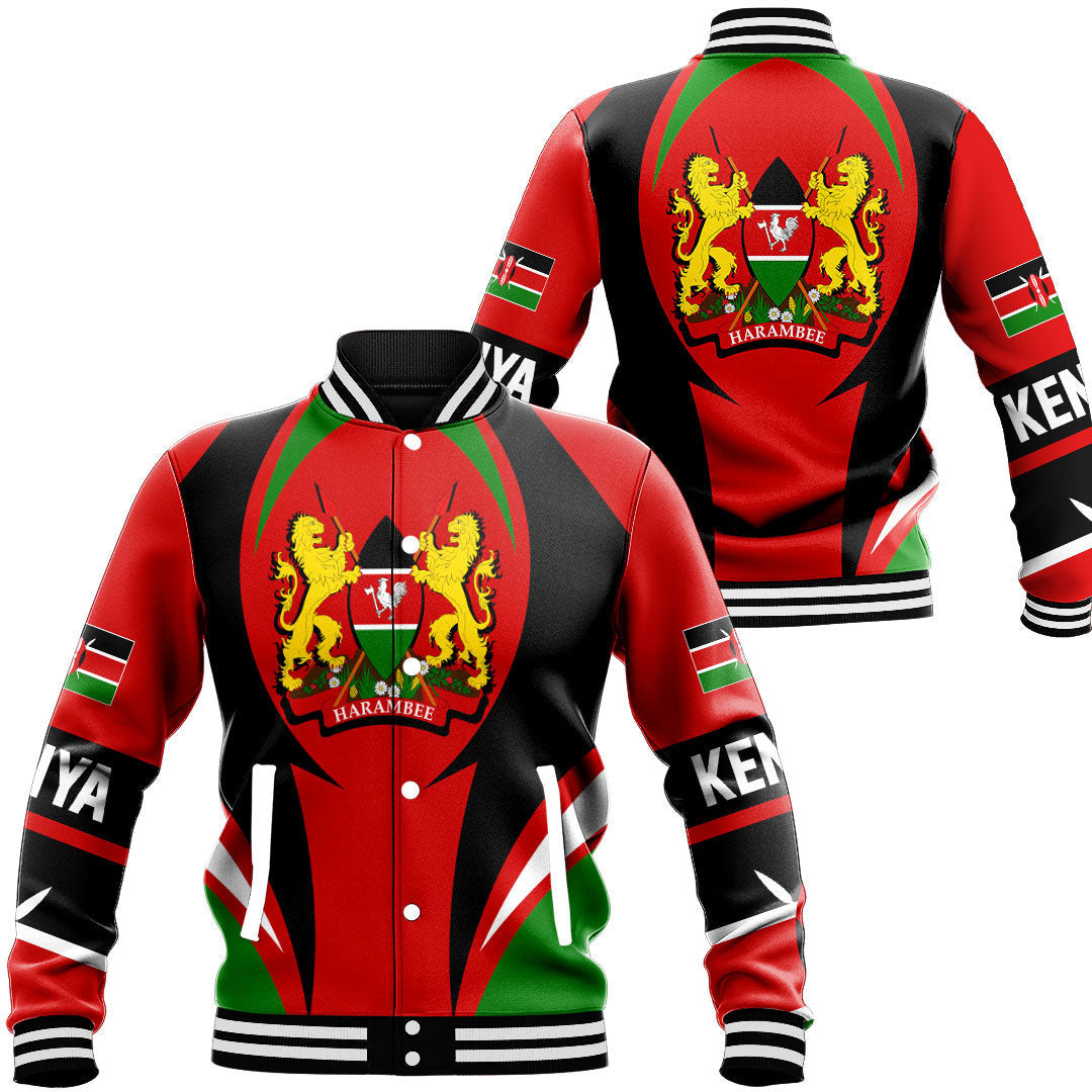 Wonder Print Shop Clothing - Kenya Action Flag Baseball Jacket RLT7 - Wonder Print Shop
